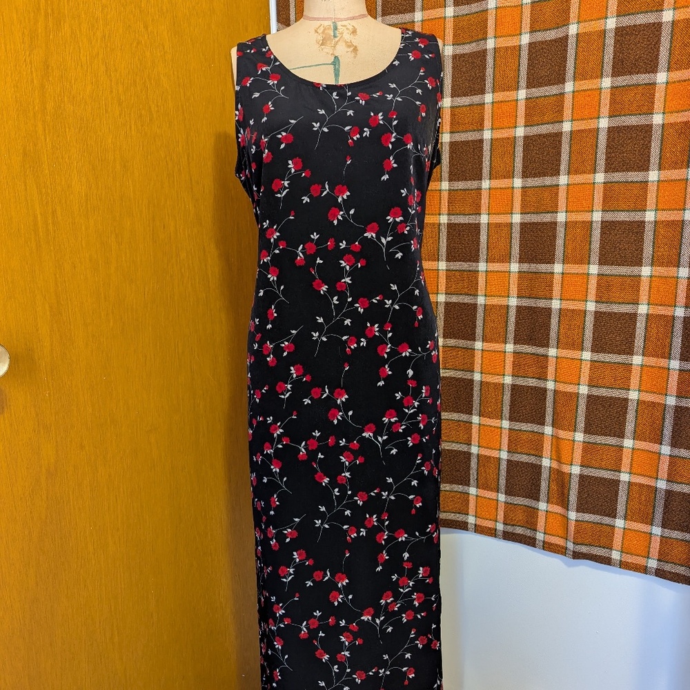 90's Floral Print Maxi Dress
